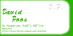 david poos business card